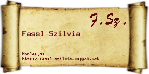 Fassl Szilvia névjegykártya