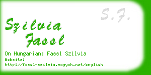 szilvia fassl business card